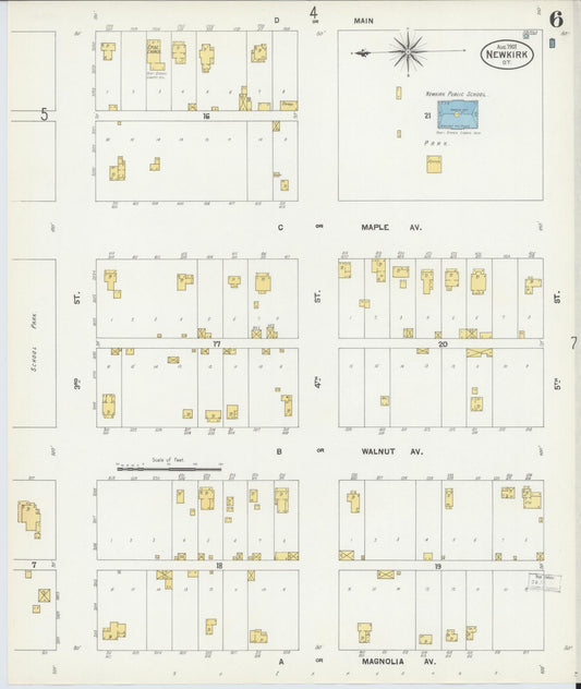 Sanborn Fire Insurance Map from Newkirk, Kay County, Oklahoma (1901), Sheet #0006 - Historic Sanborn Fire Insurance Map Print, vintage old map wall art, antique decor, genealogy gift, Oklahoma Oklahoma map