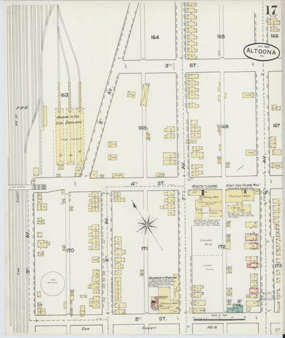 Sanborn Fire Insurance Map from Altoona, Blair County, Pennsylvania (1888), Sheet #0017 - Complete Map Set gallery image, historic Sanborn map, vintage wall art, Pennsylvania Pennsylvania
