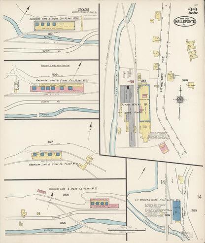 Sanborn Fire Insurance Map from Bellefonte, Centre County, Pennsylvania (1922), Sheet #0022 - Complete Map Set gallery image, historic Sanborn map, vintage wall art, Pennsylvania Pennsylvania