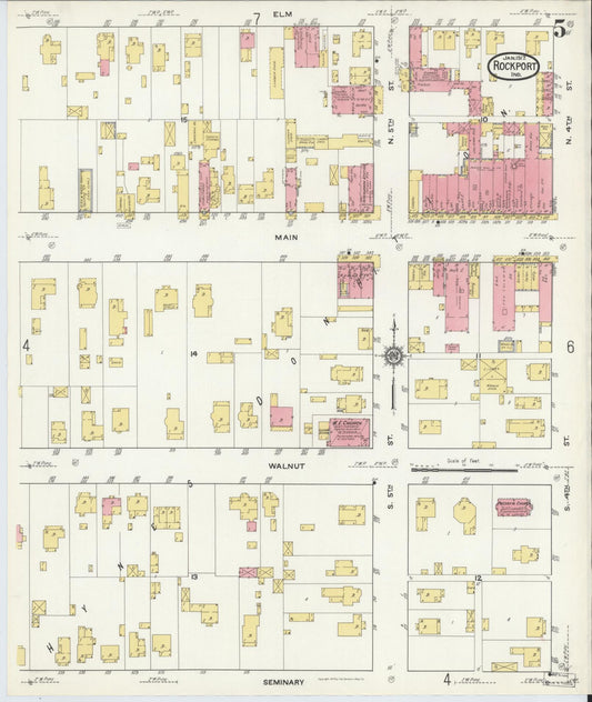 Sanborn Fire Insurance Map from Rockport, Spencer County, Indiana (1917), Sheet #0005 - Historic Sanborn Fire Insurance Map Print, vintage old map wall art, antique decor, genealogy gift, Indiana Indiana map