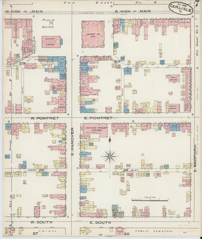 Sanborn Fire Insurance Map from Carlisle, Cumberland County, Pennsylvania (1885), Sheet #0007 - Complete Map Set gallery image, historic Sanborn map, vintage wall art, Pennsylvania Pennsylvania