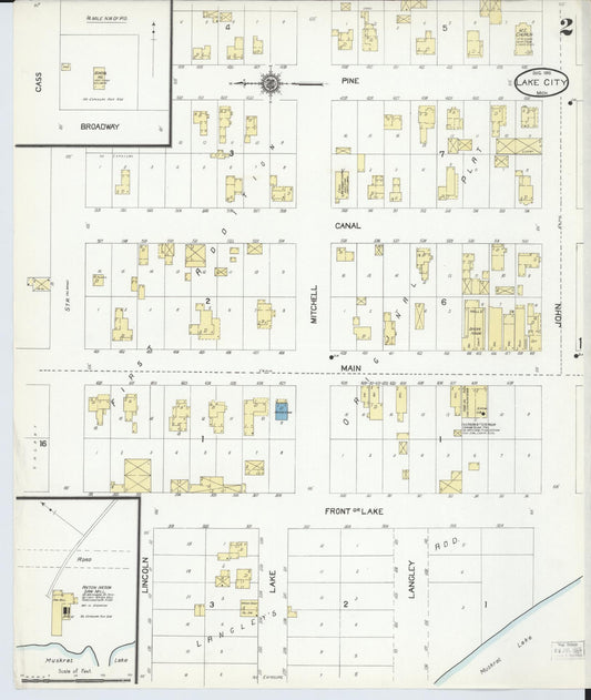Sanborn Fire Insurance Map from Lake City, Missaukee County, Michigan (1910), Sheet #0002 - Historic Sanborn Fire Insurance Map Print, vintage old map wall art, antique decor, genealogy gift, Michigan Michigan map