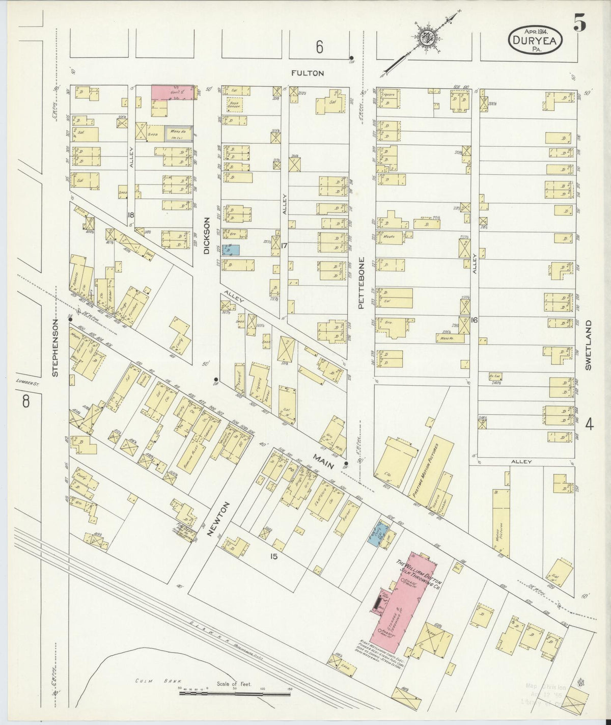 Sanborn Fire Insurance Map from Duryea, Luzerne County, Pennsylvania (1914), Sheet #0005 - Complete Map Set gallery image, historic Sanborn map, vintage wall art, Pennsylvania Pennsylvania