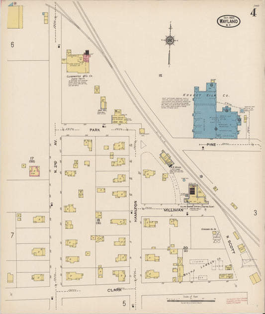 Sanborn Fire Insurance Map from Wayland, Steuben County, New York (1922), Sheet #0004 - Historic Sanborn Fire Insurance Map Print, vintage old map wall art, antique decor, genealogy gift, New York New York map
