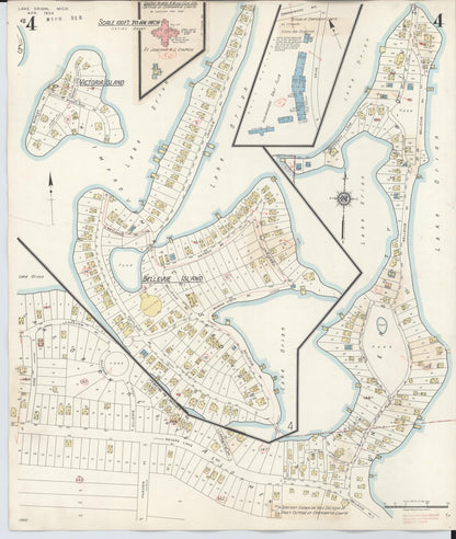 Sanborn Fire Insurance Map from Lake Orion, Oakland County, Michigan (1943), Sheet #0004 - Complete Map Set gallery image, historic Sanborn map, vintage wall art, Michigan Michigan