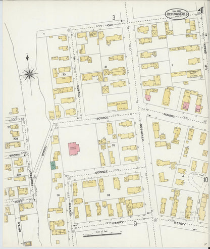 Sanborn Fire Insurance Map from Bellows Falls, Windham County, Vermont (1906), Sheet #0004 - Complete Map Set gallery image, historic Sanborn map, vintage wall art, Vermont Vermont