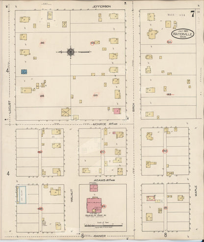 Sanborn Fire Insurance Map from Waterville, Douglas County, Washington (1942), Sheet #0007 - Complete Map Set gallery image, historic Sanborn map, vintage wall art, Washington Washington