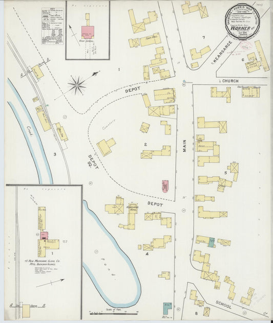 Sanborn Fire Insurance Map from Warner, Sullivan County, New Hampshire. (1894) – Historic Sanborn Fire Insurance Map Print