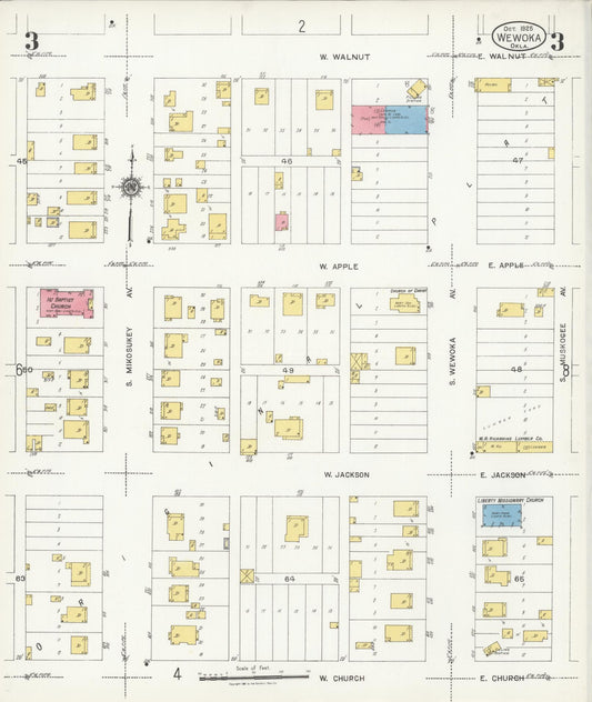 Sanborn Fire Insurance Map from Wewoka, Seminole County, Oklahoma (1925), Sheet #0002 - Historic Sanborn Fire Insurance Map Print, vintage old map wall art, antique decor, genealogy gift, Oklahoma Oklahoma map