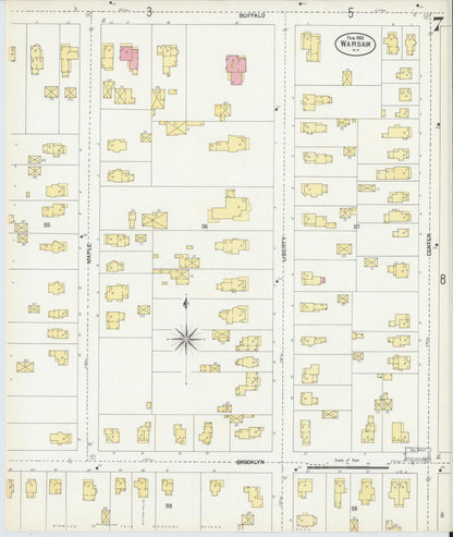 Sanborn Fire Insurance Map from Warsaw, Wyoming County, New York (1903), Sheet #0007 - Complete Map Set gallery image, historic Sanborn map, vintage wall art, Warsaw Wyoming