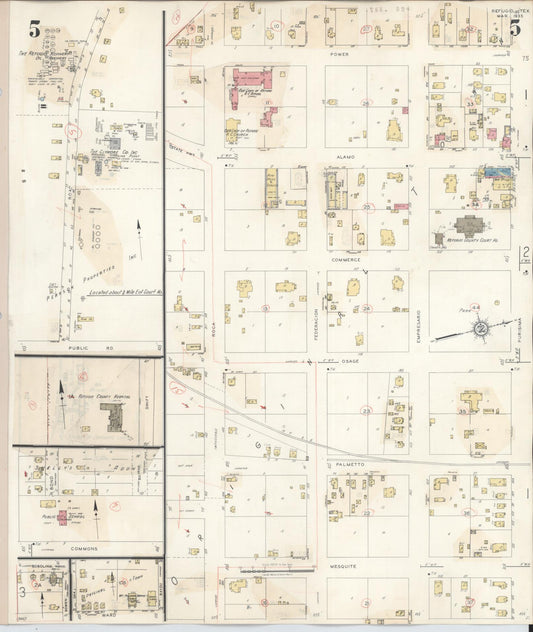 Sanborn Fire Insurance Map from Refugio, Refugio County, Texas (1942), Sheet #0005 - Historic Sanborn Fire Insurance Map Print, vintage old map wall art, antique decor, genealogy gift, Texas Texas map