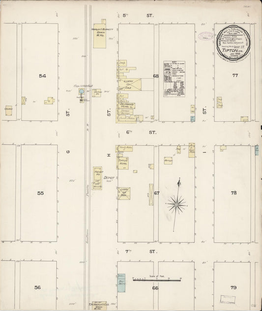 Sanborn Fire Insurance Map from Tipton, Tulare County, California. (1888) – Historic Sanborn Fire Insurance Map Print
