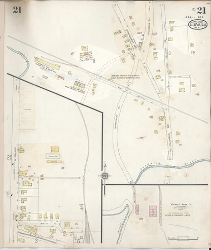 Sanborn Fire Insurance Map from Eufaula, Barbour County, Alabama (1950), Sheet #0021 - Complete Map Set gallery image, historic Sanborn map, vintage wall art, Alabama Alabama