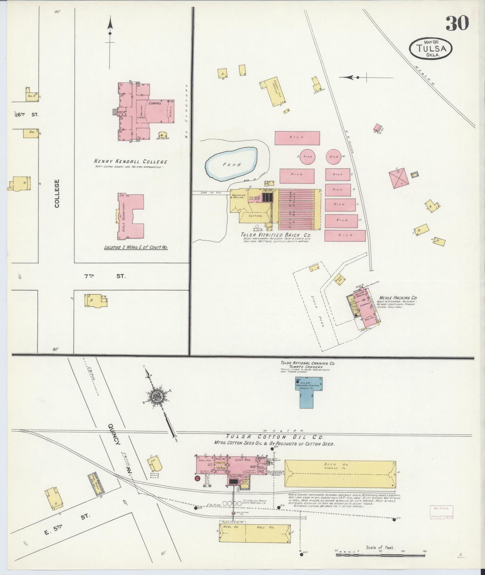 Sanborn Fire Insurance Map from Tulsa, Tulsa County, Oklahoma (1911), Sheet #0030 - Complete Map Set gallery image, historic Sanborn map, vintage wall art, Oklahoma Oklahoma