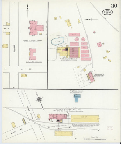 Sanborn Fire Insurance Map from Tulsa, Tulsa County, Oklahoma (1911), Sheet #0030 - Complete Map Set gallery image, historic Sanborn map, vintage wall art, Oklahoma Oklahoma