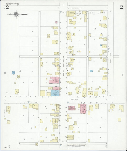 Sanborn Fire Insurance Map from Martinsville, Clinton County, Ohio (1948), Sheet #0002 - Historic Sanborn Fire Insurance Map Print, vintage old map wall art, antique decor, genealogy gift, Ohio Ohio map