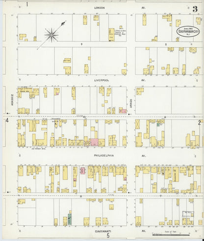 Sanborn Fire Insurance Map from Egg Harbor City, Atlantic County, New Jersey (1903), Sheet #0003 - Complete Map Set gallery image, historic Sanborn map, vintage wall art, New Jersey New Jersey