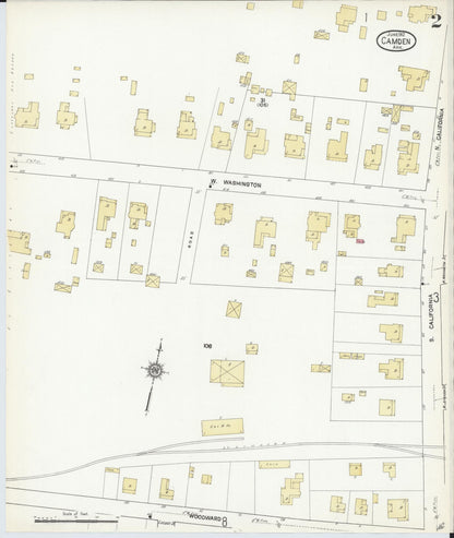 Sanborn Fire Insurance Map from Camden, Ouachita County, Arkansas (1912), Sheet #0002 - Complete Map Set gallery image, historic Sanborn map, vintage wall art, Arkansas Arkansas