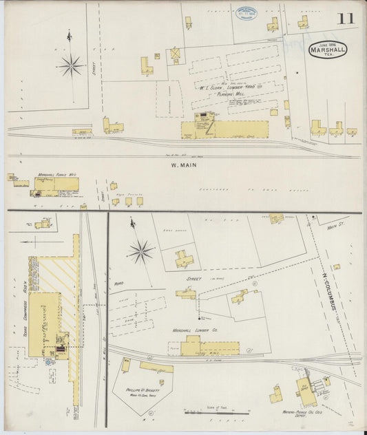 Sanborn Fire Insurance Map from Marshall, Harrison County, Texas (1894), Sheet #0011 - Historic Sanborn Fire Insurance Map Print, vintage old map wall art, antique decor, genealogy gift, Texas Texas map