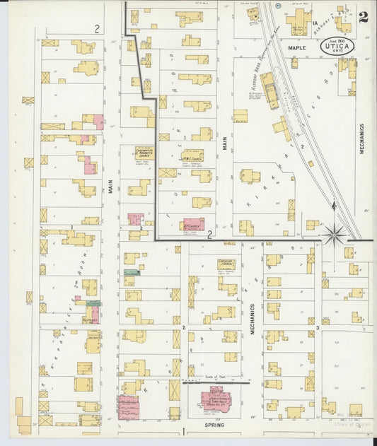 Sanborn Fire Insurance Map from Utica, Licking County, Ohio (1900), Sheet #0002 - Historic Sanborn Fire Insurance Map Print, vintage old map wall art, antique decor, genealogy gift, Ohio Ohio map