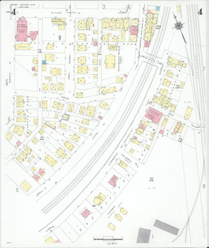 Sanborn Fire Insurance Map from Mingo Junction, Jefferson County, Ohio (1946), Sheet #0004 - Historic Sanborn Fire Insurance Map Print, vintage old map wall art, antique decor, genealogy gift, Ohio Ohio map