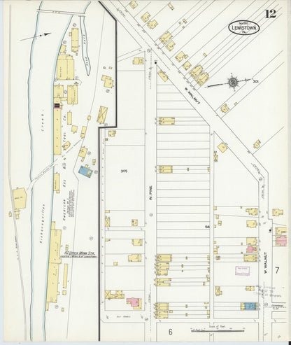 Sanborn Fire Insurance Map from Lewistown, Mifflin County, Pennsylvania (1910), Sheet #0012 - Complete Map Set gallery image, historic Sanborn map, vintage wall art, Pennsylvania Pennsylvania