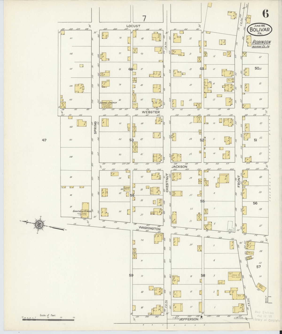 Sanborn Fire Insurance Map from Bolivar, Westmoreland County, Pennsylvania (1915), Sheet #0006 - Complete Map Set gallery image, historic Sanborn map, vintage wall art, Pennsylvania Pennsylvania