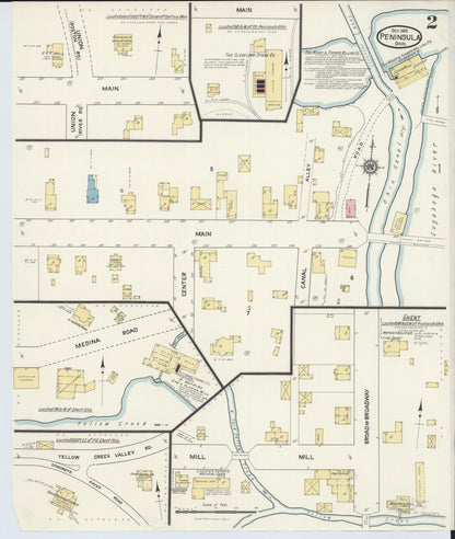Sanborn Fire Insurance Map from Peninsula, Summit County, Ohio (1916), Sheet #0002 - Historic Sanborn Fire Insurance Map Print, vintage old map wall art, antique decor, genealogy gift, Ohio Ohio map