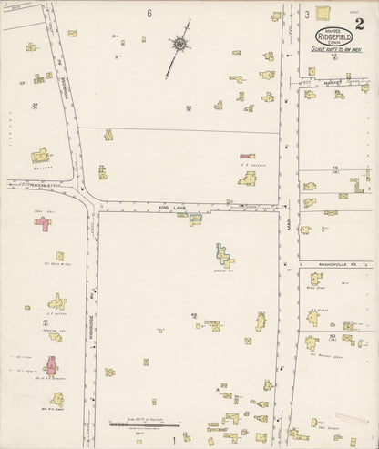 Sanborn Fire Insurance Map from Ridgefield, Fairfield County, Connecticut (1922), Sheet #0002 - Complete Map Set gallery image, historic Sanborn map, vintage wall art, Connecticut Connecticut
