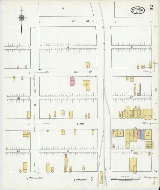 Sanborn Fire Insurance Map from Oilton, Creek County, Oklahoma (1919), Sheet #0002 - Historic Sanborn Fire Insurance Map Print, vintage old map wall art, antique decor, genealogy gift, Oklahoma Oklahoma map