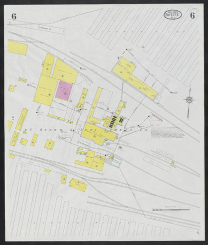 Sanborn Fire Insurance Map from Fayette, Fayette County, Alabama (1928), Sheet #0006 - Complete Map Set gallery image, historic Sanborn map, vintage wall art, Alabama Alabama