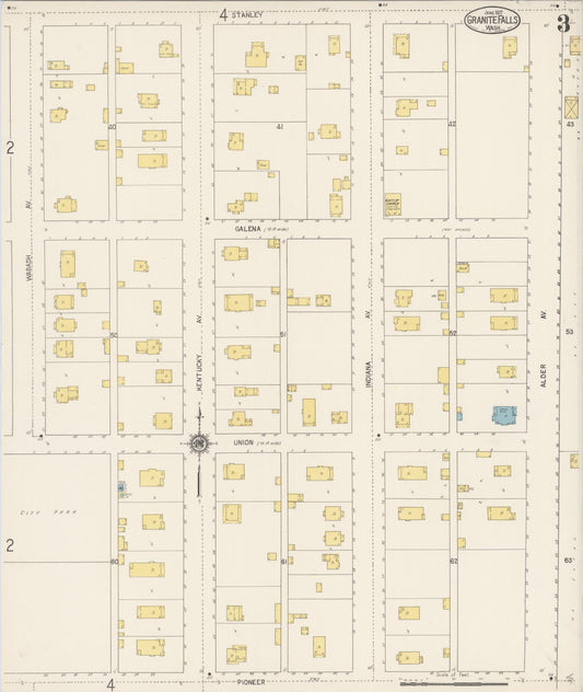 Sanborn Fire Insurance Map from Granite Falls, Snohomish County, Washington (1917), Sheet #0003 - Historic Sanborn Fire Insurance Map Print, vintage old map wall art, antique decor, genealogy gift, Washington Washington map