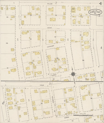 Sanborn Fire Insurance Map from Myrtle Point, Coos County, Oregon (1920), Sheet #0004 - Complete Map Set gallery image, historic Sanborn map, vintage wall art, Oregon Oregon