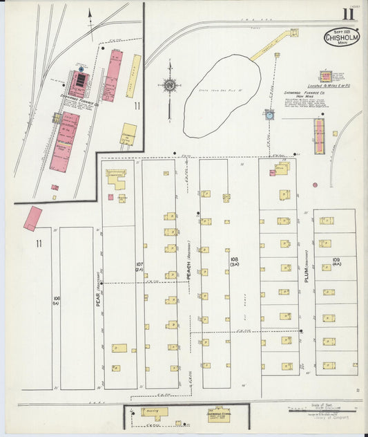 Sanborn Fire Insurance Map from Chisholm, Saint Louis County, Minnesota (1921), Sheet #0011 - Historic Sanborn Fire Insurance Map Print, vintage old map wall art, antique decor, genealogy gift, Minnesota Minnesota map
