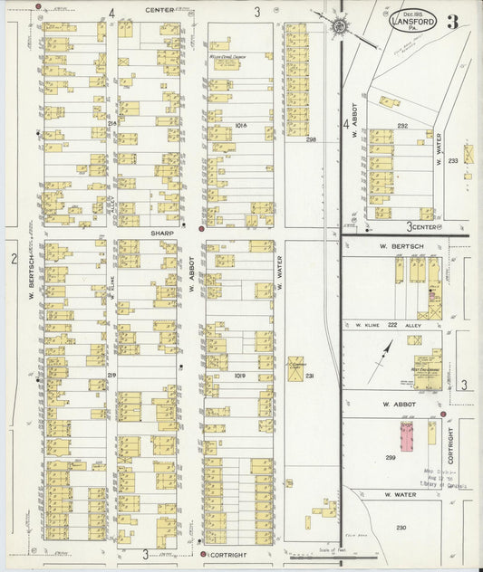 Sanborn Fire Insurance Map from Lansford, Carbon County, Pennsylvania (1915), Sheet #0003 - Historic Sanborn Fire Insurance Map Print, vintage old map wall art, antique decor, genealogy gift, Pennsylvania Pennsylvania map