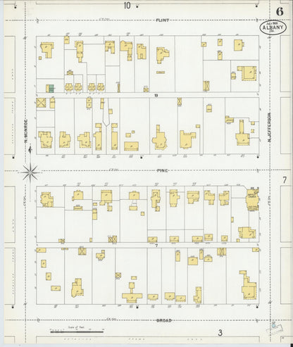 Sanborn Fire Insurance Map from Albany, Dougherty County, Georgia (1900), Sheet #0006 - Complete Map Set gallery image, historic Sanborn map, vintage wall art, Georgia Georgia