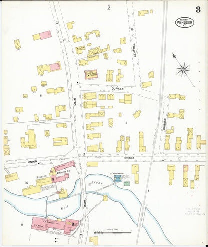 Sanborn Fire Insurance Map from Windsor, Windsor County, Vermont (1901), Sheet #0003 - Complete Map Set gallery image, historic Sanborn map, vintage wall art, Vermont Vermont