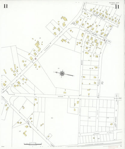 Sanborn Fire Insurance Map from Whitman, Plymouth County, Massachusetts (1939), Sheet #0011 - Complete Map Set gallery image, historic Sanborn map, vintage wall art, Massachusetts Massachusetts
