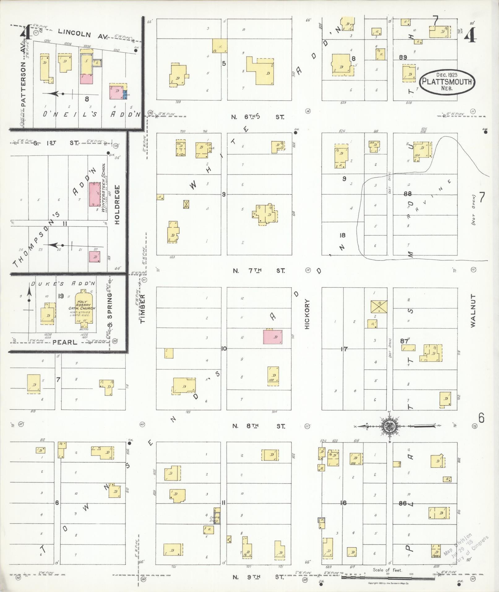Sanborn Fire Insurance Map from Plattsmouth, Cass County, Nebraska (1923), Sheet #0004 - Complete Map Set gallery image, historic Sanborn map, vintage wall art, Nebraska Nebraska