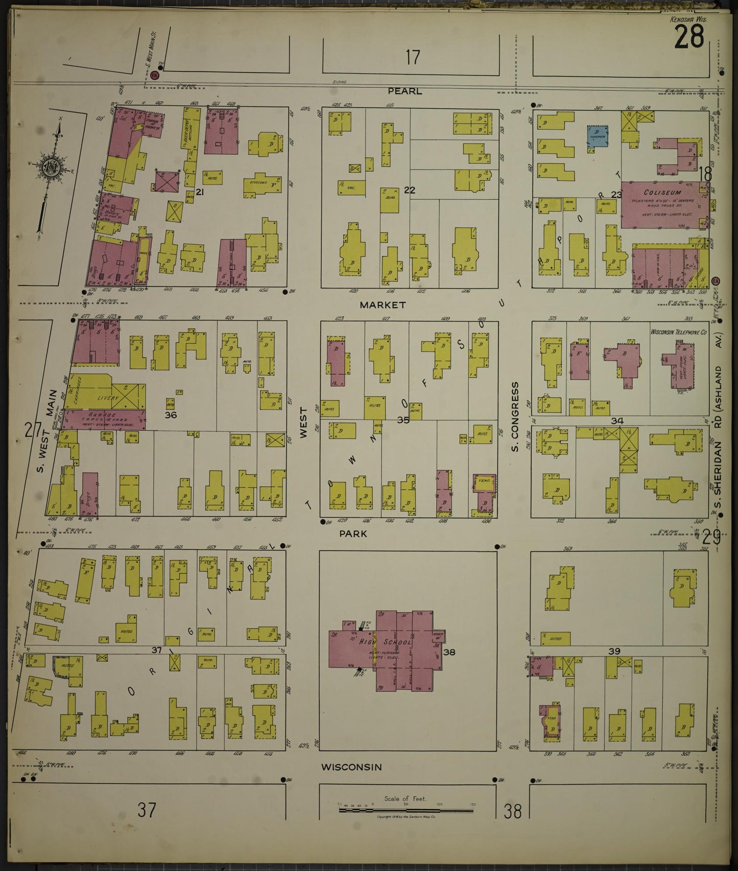 Sanborn Fire Insurance Map from Kenosha, Kenosha County, Wisconsin. (1918), Sheet 32