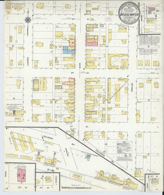 Sanborn Fire Insurance Map from Bridgewater, McCook County, South Dakota (1911), Sheet #0001 - Historic Sanborn Fire Insurance Map Print, vintage old map wall art, antique decor, genealogy gift, South Dakota South Dakota map