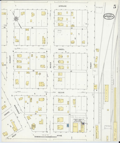 Sanborn Fire Insurance Map from Spooner, Washburn County, Wisconsin (1909), Sheet #0005 - Complete Map Set gallery image, historic Sanborn map, vintage wall art, Wisconsin Wisconsin