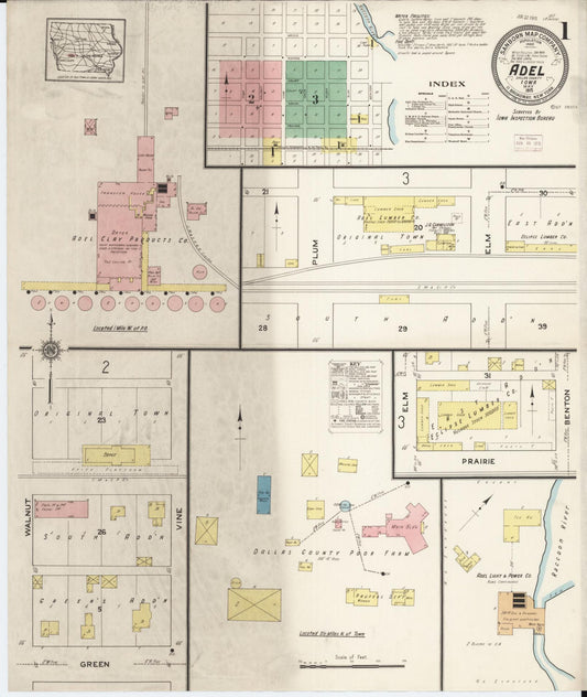 Sanborn Fire Insurance Map from Adel, Dallas County, Iowa (1915), Sheet #0001 - Historic Sanborn Fire Insurance Map Print