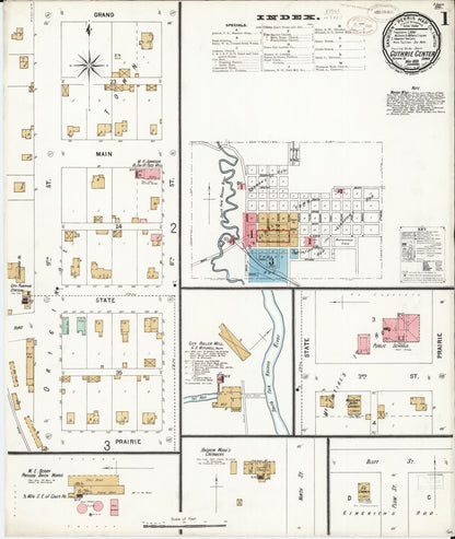 Sanborn Fire Insurance Map from Guthrie Center, Guthrie County, Iowa (1899), Sheet #0001 - Historic Sanborn Fire Insurance Map Print