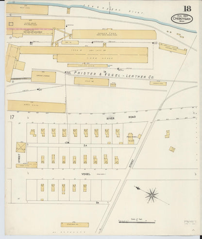 Sanborn Fire Insurance Map from Cheboygan, Cheboygan County, Michigan (1907), Sheet #0018 - Complete Map Set gallery image, historic Sanborn map, vintage wall art, Michigan Michigan