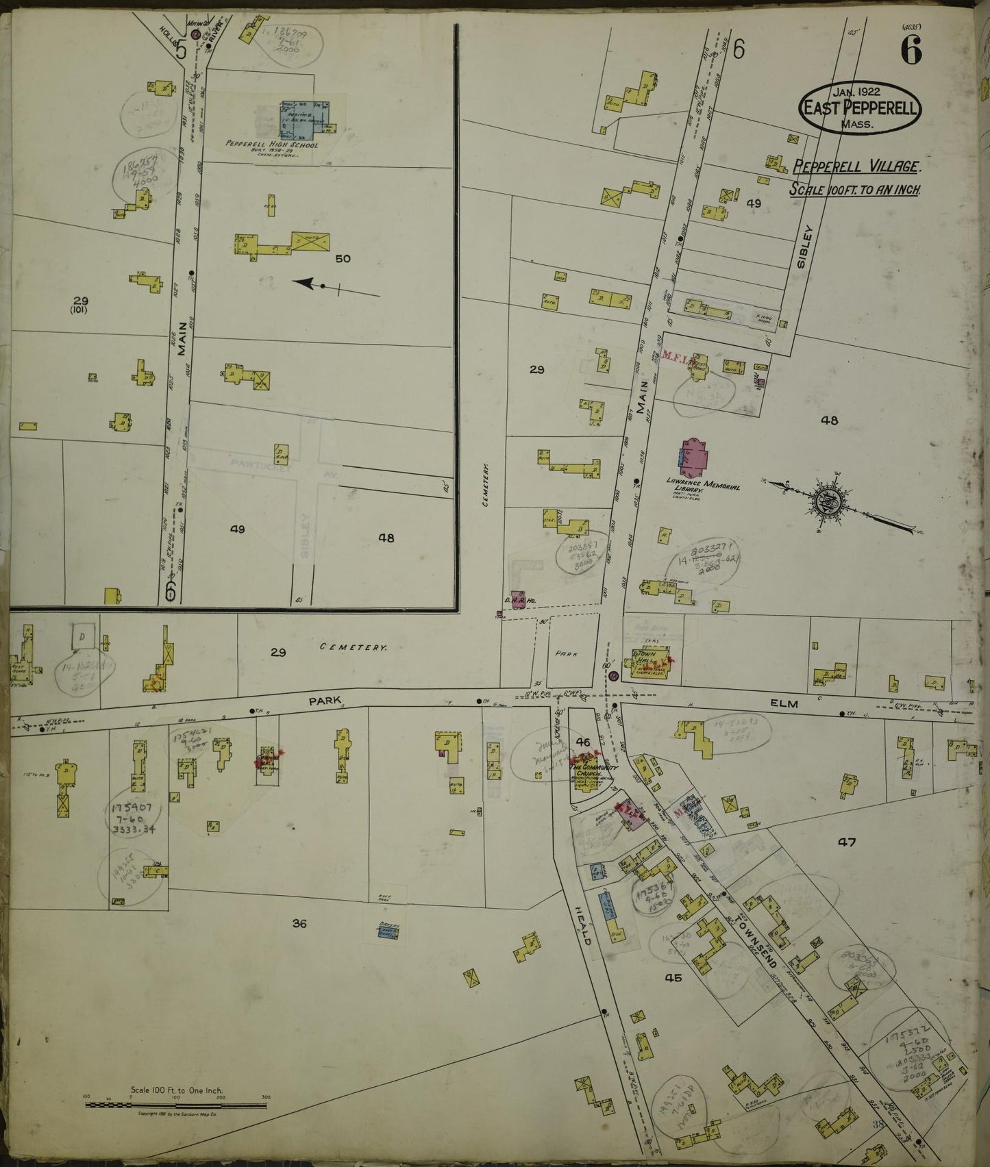 Sanborn Fire Insurance Map from East Pepperell, Middlesex County, Massachusetts (1953), Sheet #0006 - Complete Map Set gallery image, historic Sanborn map, vintage wall art, Massachusetts Massachusetts