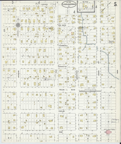 Sanborn Fire Insurance Map from Eldorado Springs, Cedar County, Missouri (1914), Sheet #0005 - Complete Map Set gallery image, historic Sanborn map, vintage wall art, Missouri Missouri