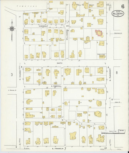 Sanborn Fire Insurance Map from Hillsboro, Hill County, Texas (1911), Sheet #0006 - Complete Map Set gallery image, historic Sanborn map, vintage wall art, Texas Texas