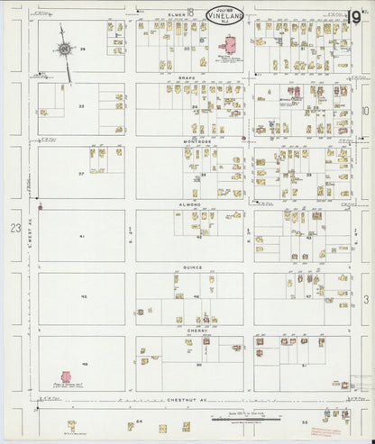 Sanborn Fire Insurance Map from Vineland, Cumberland County, New Jersey (1919), Sheet #0019 - Complete Map Set gallery image, historic Sanborn map, vintage wall art, New Jersey New Jersey