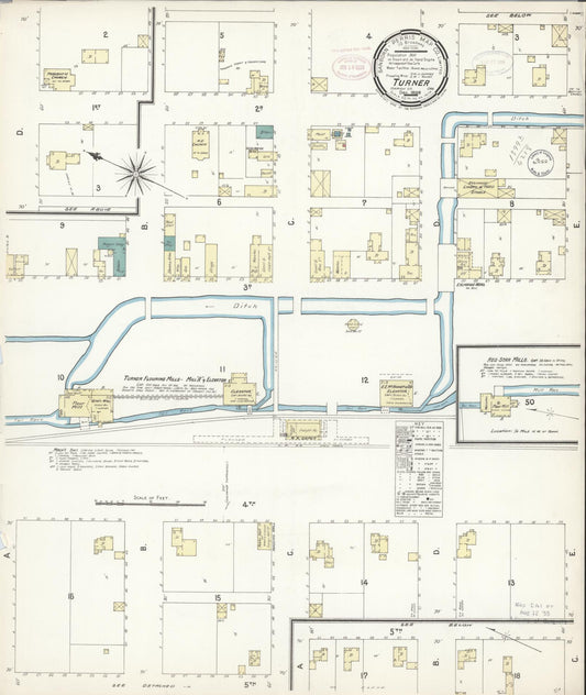 Sanborn Fire Insurance Map from Turner, Marion County, Oregon (1898), Sheet #0001 - Historic Sanborn Fire Insurance Map Print, vintage old map wall art, antique decor, genealogy gift, Oregon Oregon map